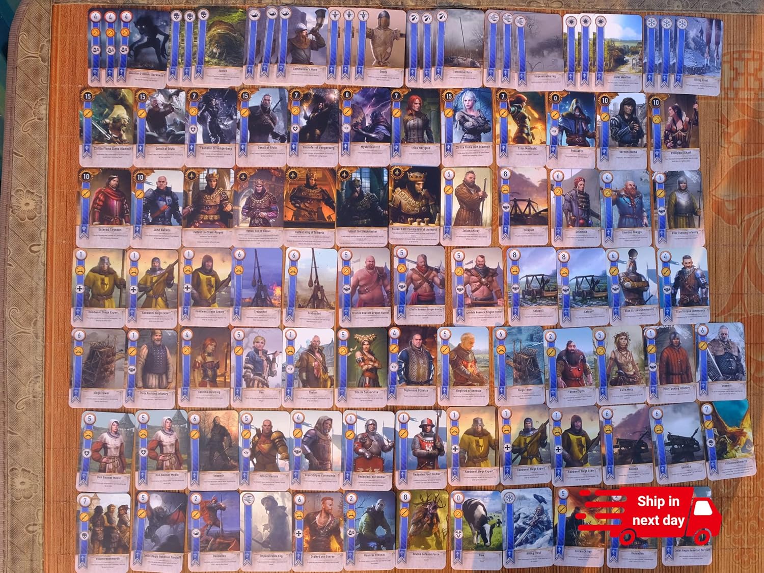 Full Set 5 Decks Total 527 Gwent Cards with Luxury Box & Playmat | Exciting Gift for Lovers