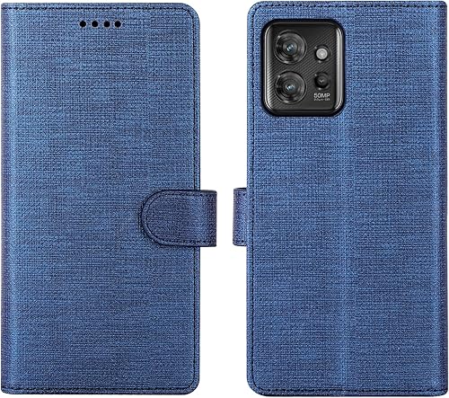 Miniatura 8 de Foluu Funda tipo cartera para Motorola ThinkPhone (2023), de piel sintética, con funda interior de TPU a prueba de golpes, ranuras para tarjetas con