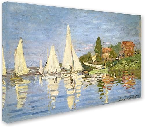 Miniatura 2 de Arte de pared en lienzo Regatta at Argenteuil de Claude Monet, 22 x 32 pulgadas