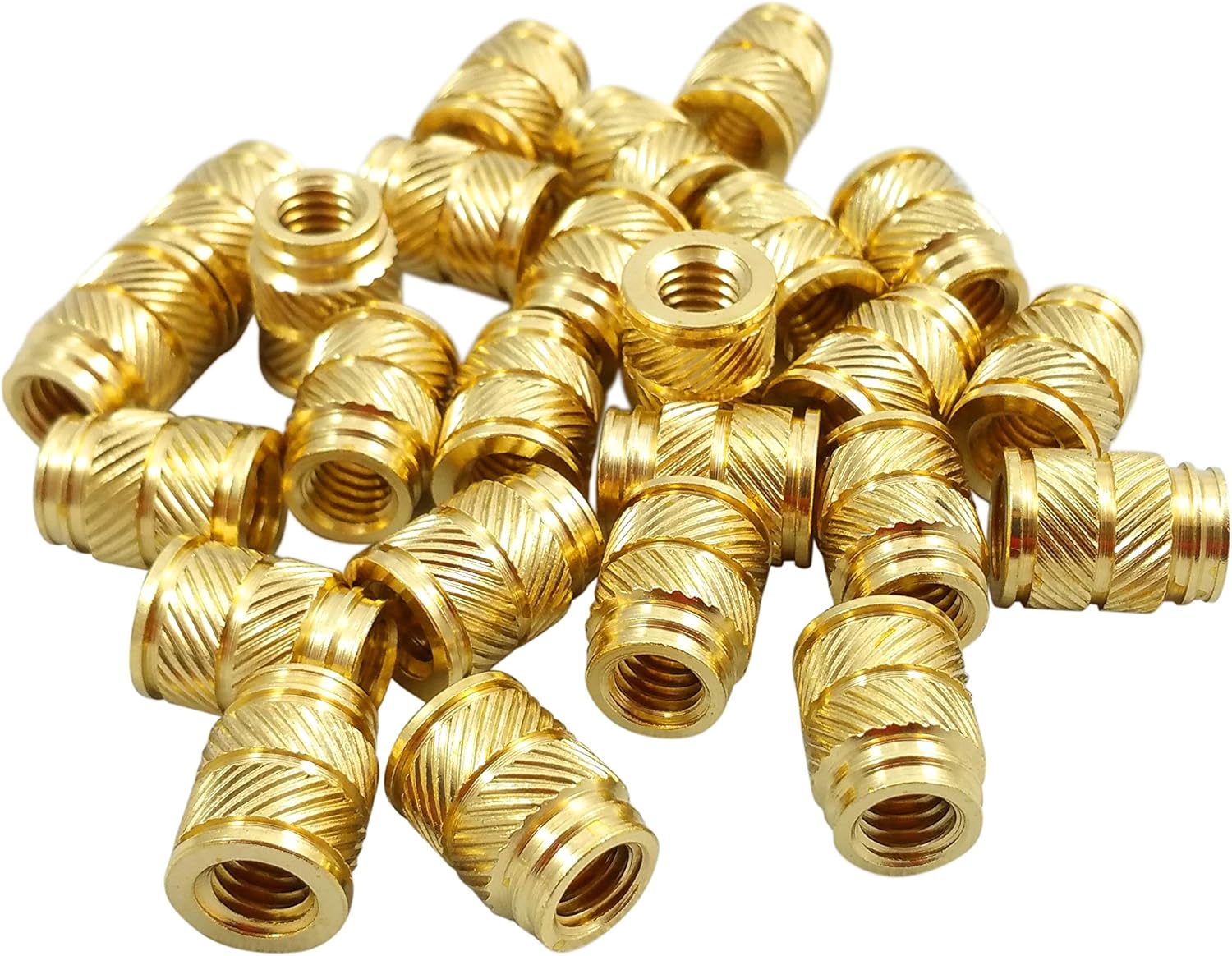 [initeq] M6-1.0 Brass Threaded Heat Set Inserts for 3D Printing (100 Pack, Long)