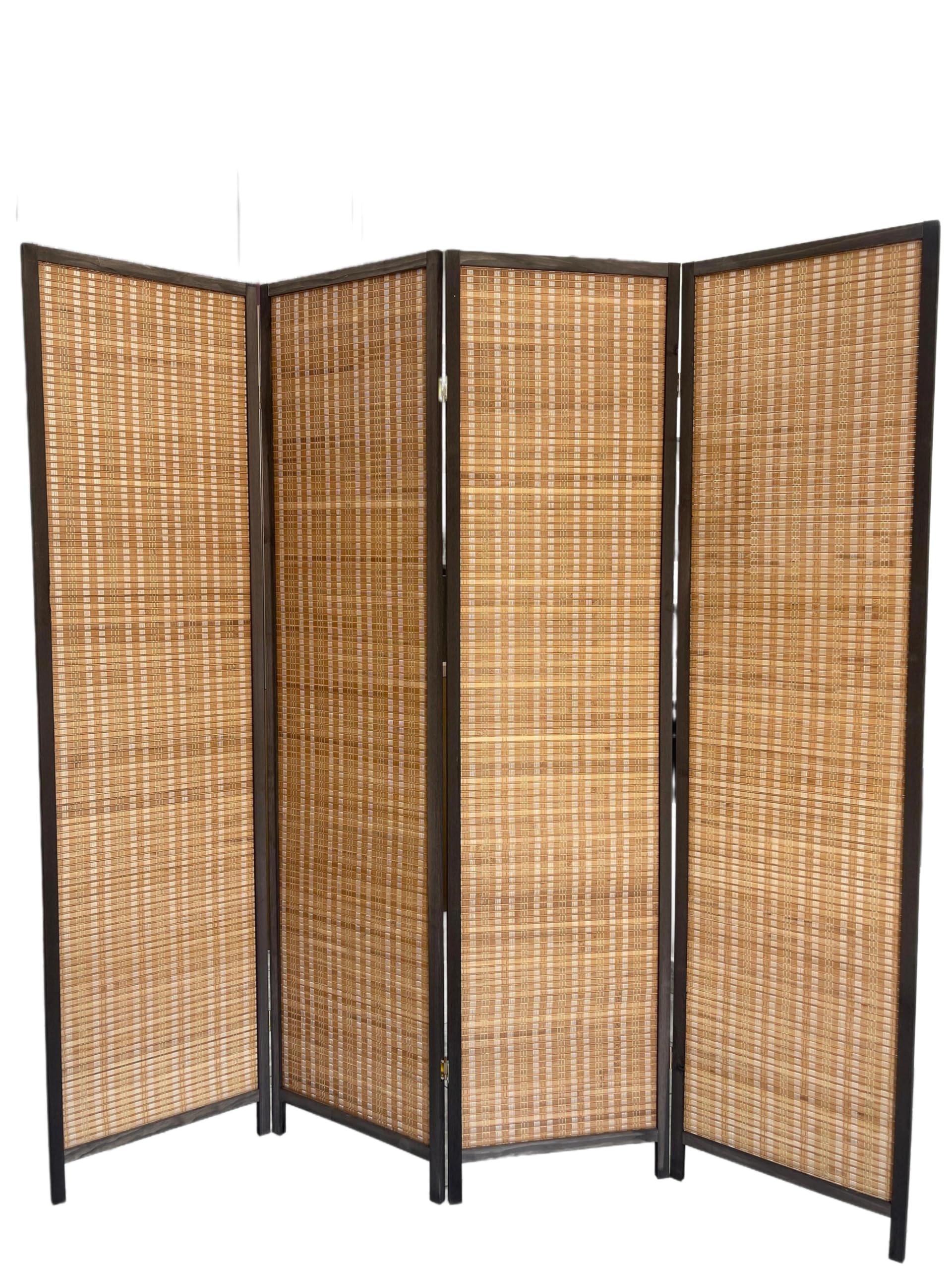 Vital 4-Panel Room Dividers and Folding Privacy Screens Partition Walls for Bedroom Rattan Screen Divider Portable Freestanding Privacy Wall (A7)