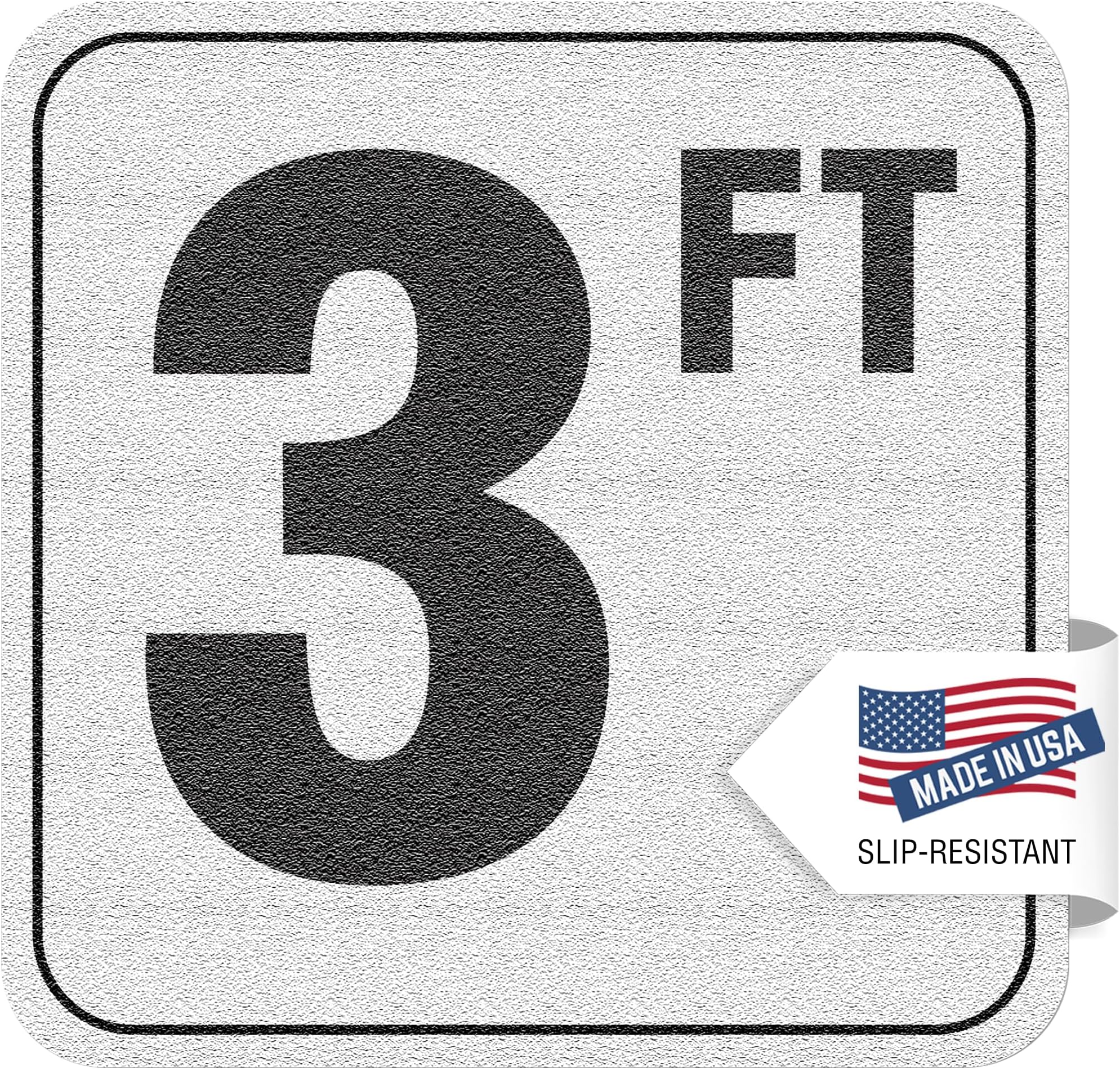 Aquatic Custom Tile, 3FT Pool Depth Markers, 6x6 Inches Vinyl Pool Stickers, Swimming Pool Number Markers, Pool Safety Signage, Adhesive Pool Depth Marker Sticker for Decks, MADE IN USA - (1 Pack)