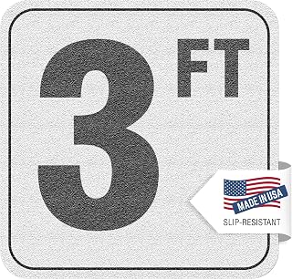 Aquatic Custom Tile, 3FT Pool Depth Markers, 6x6 Inches Vinyl Pool Stickers, Swimming Pool Number Markers, Pool Safety Signage, Adhesive Pool Depth Marker Sticker for Decks, MADE IN USA - (1 Pack)