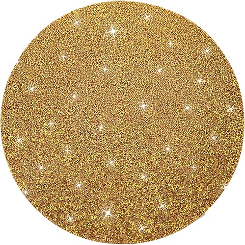 Miniatura 7 de Juego de 4 manteles individuales dorados con diamantes triturados redondos para Halloween, Navidad, para centro de mesa, cocina, fiesta, decoración