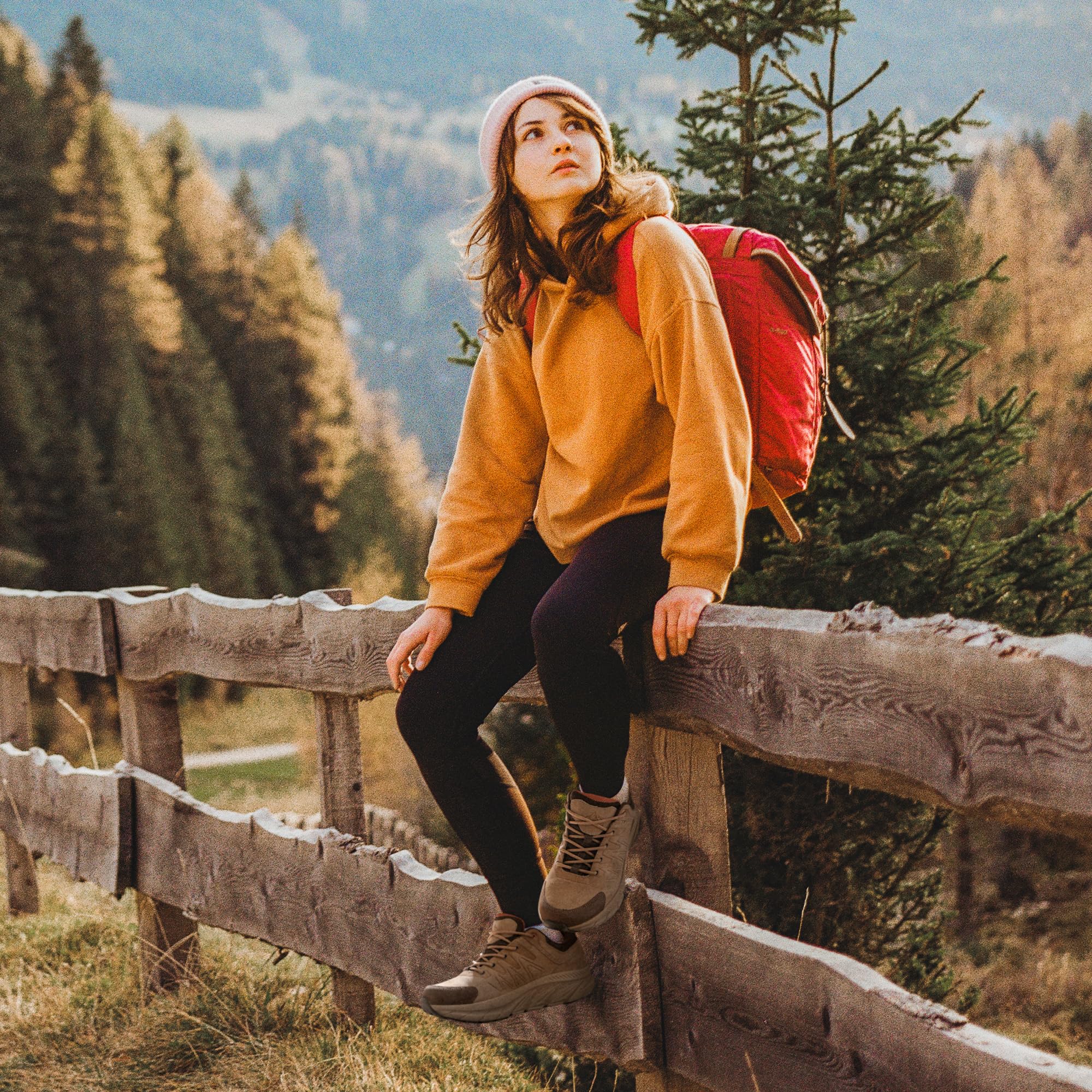 NORTIV 8 Zapatos de senderismo ligeros para mujer, tenis gruesos, cómodos, antideslizantes, para senderismo, senderismo, plataforma al aire libre, tenis para caminar, Horizon