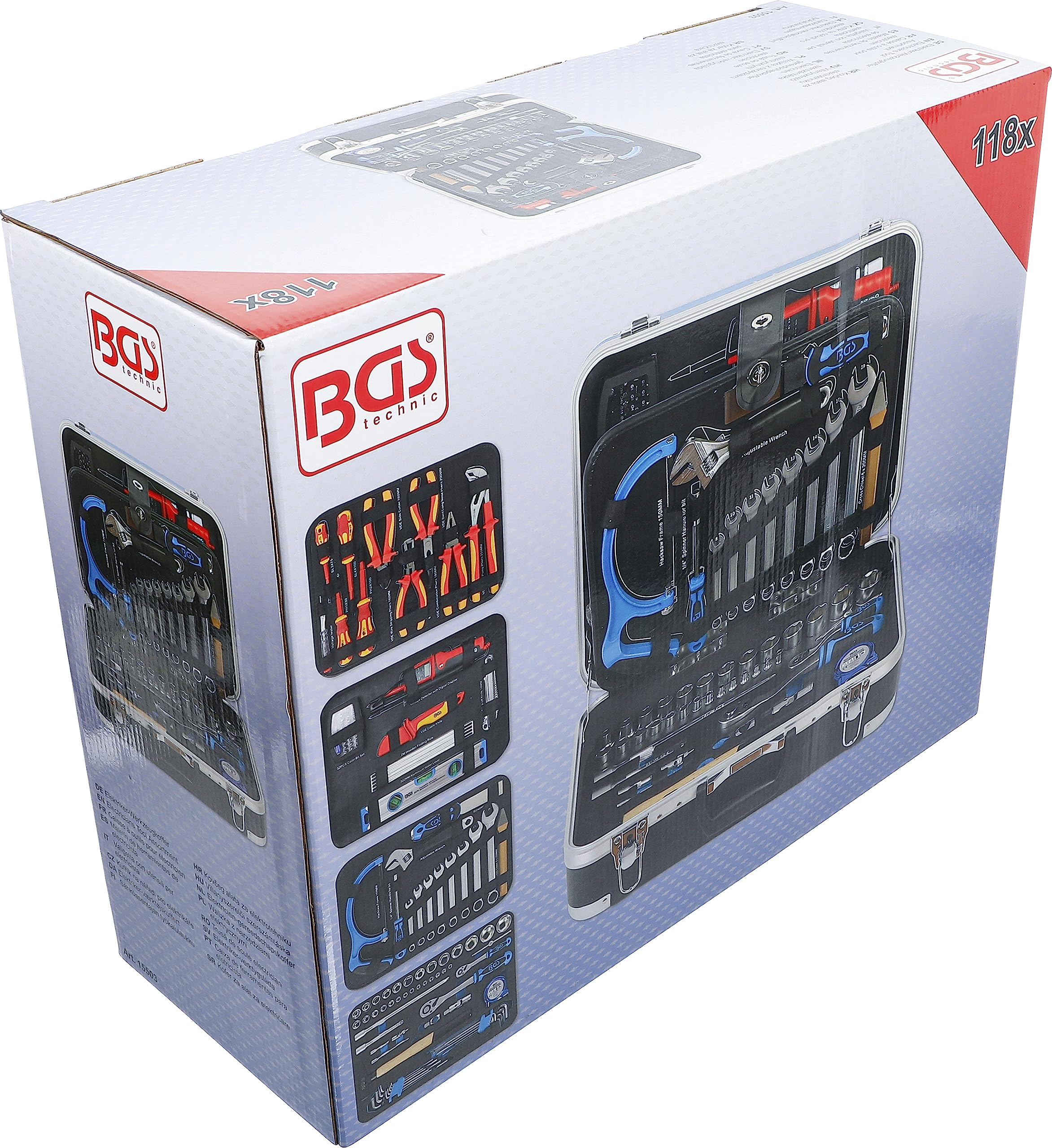 BGS 15503 | Valigetta con utensili per elettricista | 118 pz.