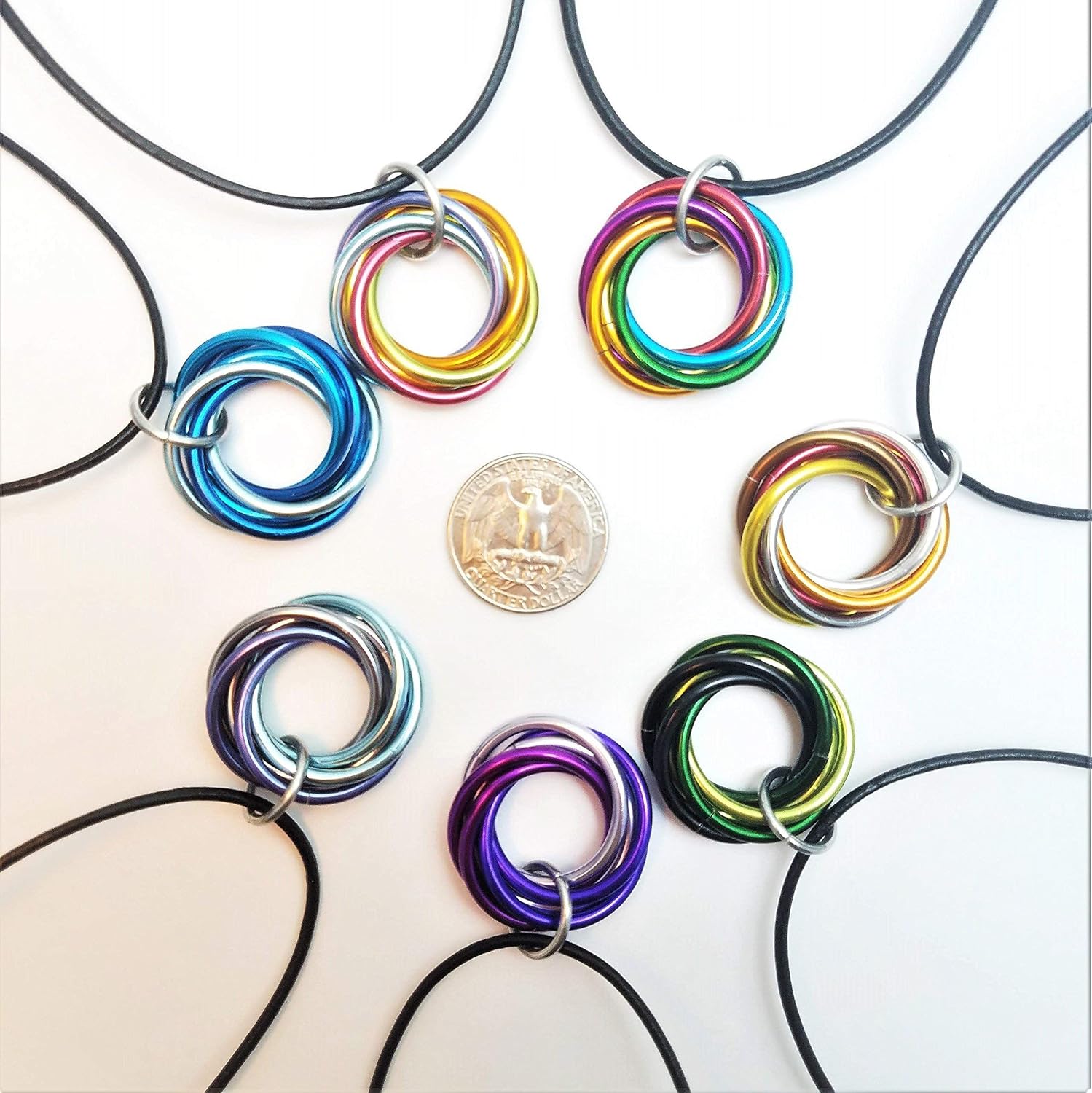 Custom Mobii Necklace (Medium): Infinity Fidget Jewelry Pendant Forever Spiral Mobius Pick your own Colors
