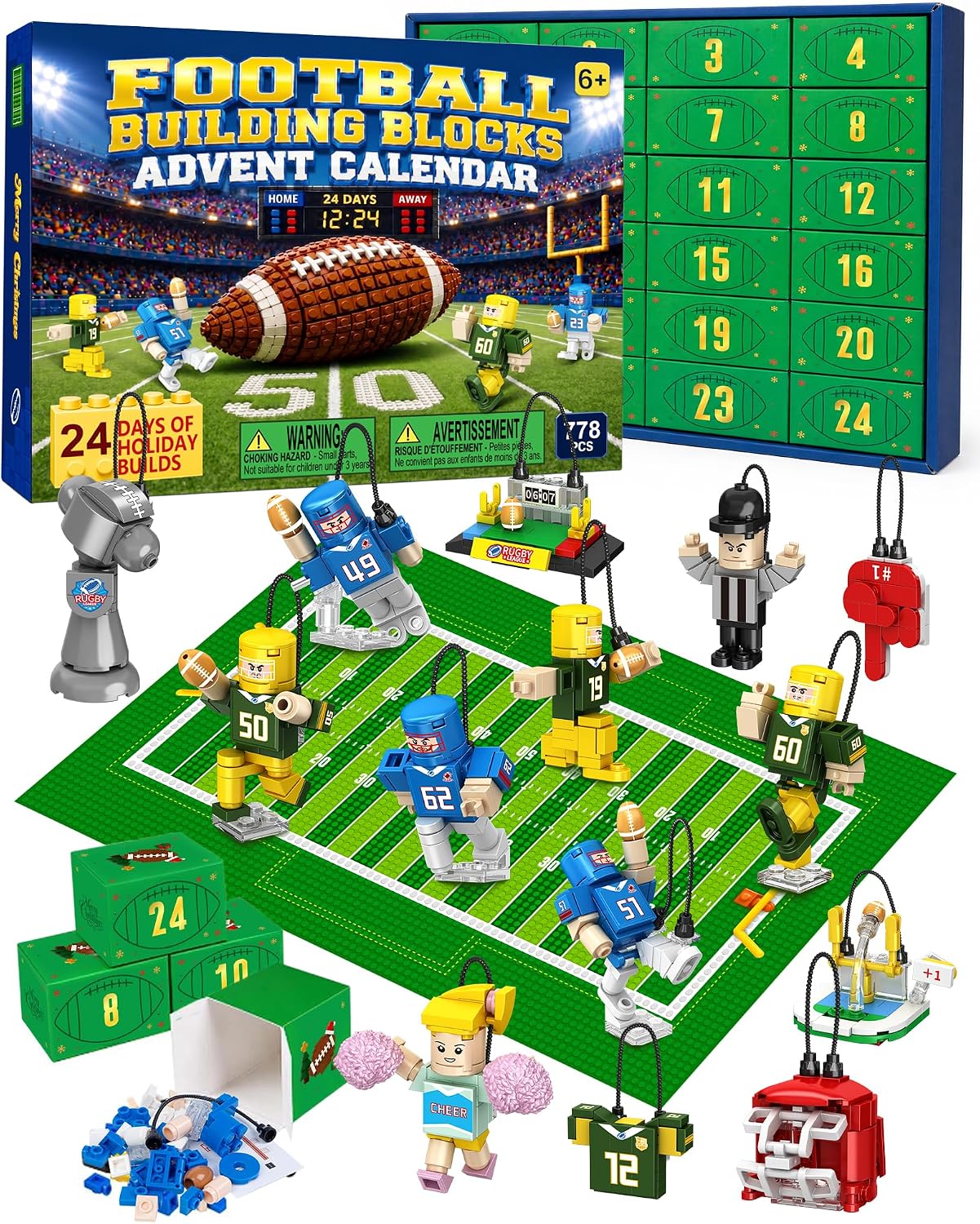 Football Advent Calendar 2026, 24 Days Building Blocks for Kids