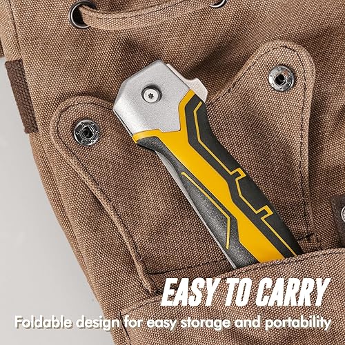 Miniatura 6 de KATA Sierra Jab plegable para paneles de yeso, cuchillo para paneles de yeso con mango de agarre suave, sierra de mano con ojo de cerradura, sierra