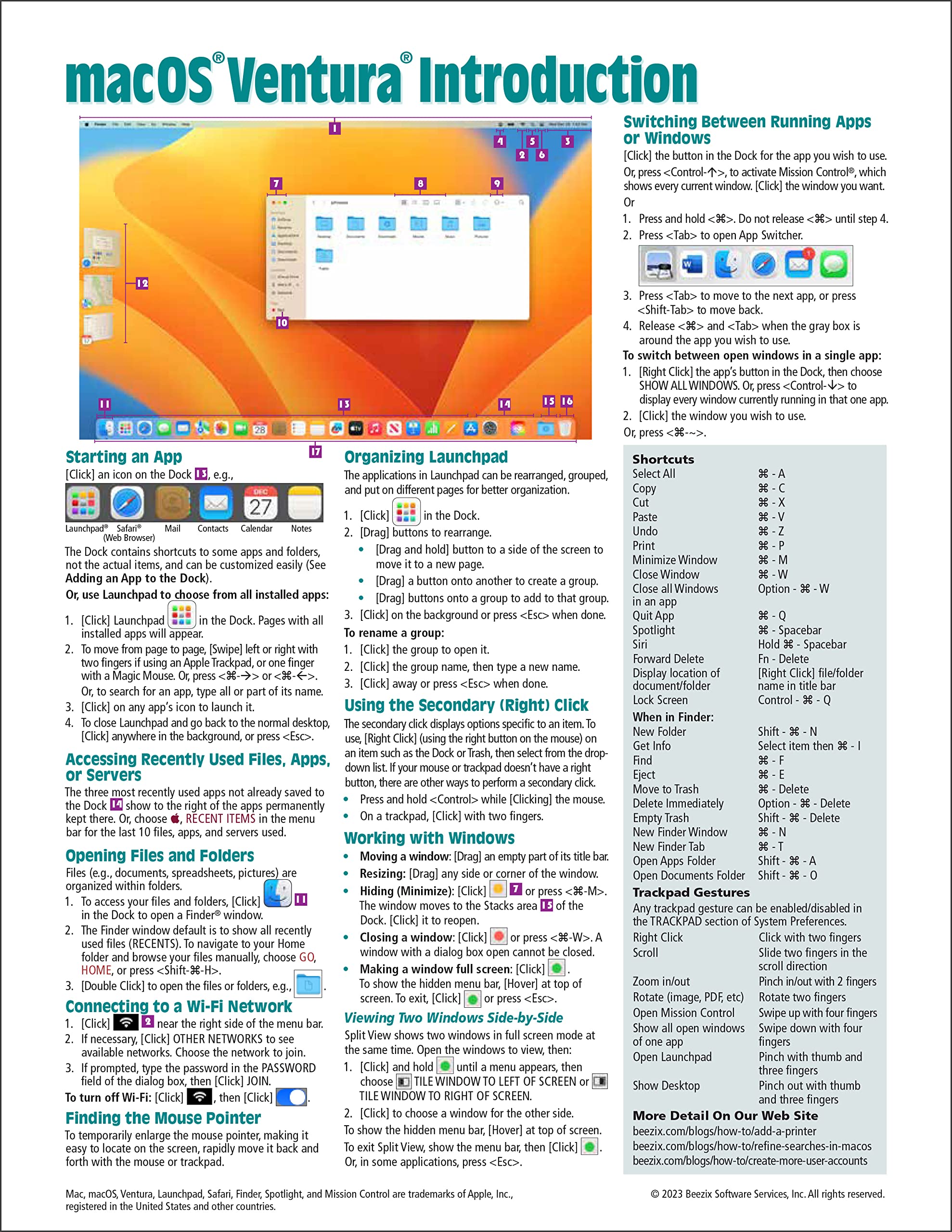 Macos Ventura Introduction Quick Reference Guide Cheat Sheet Of ...