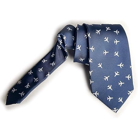 Airplane Necktie - Pilot / Flight Attendant Necktie - Airplane Gift for Men