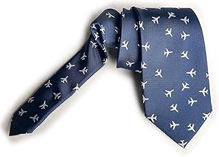 Airplane Necktie in Navy Blue, Airplanes Tie, Pilot Ties, Flight Attendant Gift for men, Flight School gifts, Aviation Neckties