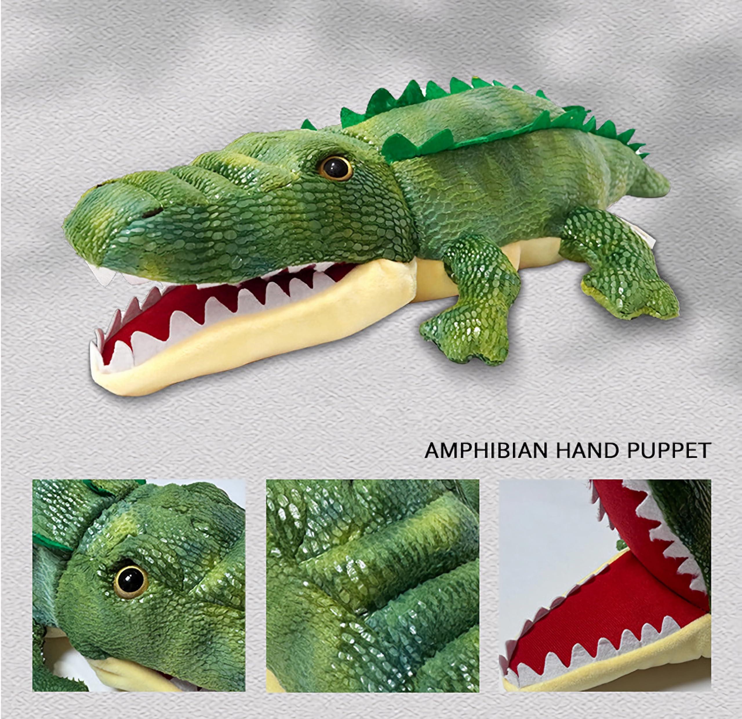 Marionnettes à Main Amphibiens pour Les Enfants,comprennent des Grenouilles,des Serpents,des lézards avec des bouches Ouvertes Mobiles,Parfaits pour la Narration,l'enseignement,Les Cadeaux - 1