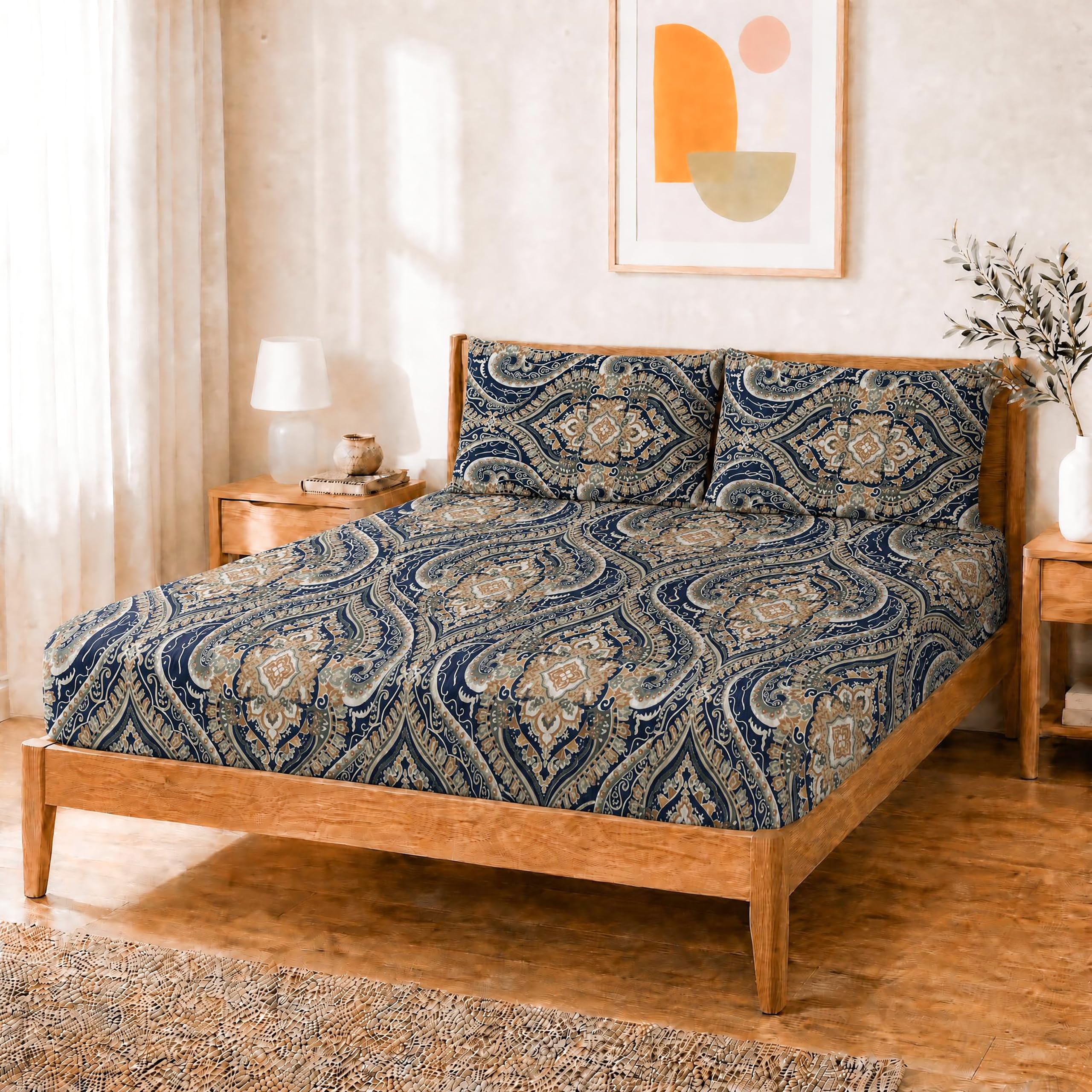 Salt Earth Queen Fitted Sheet - Cotton Feel & Deep Pocket -26