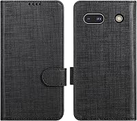 Foluu Google Pixel 7a Tárca Tok - Prémium Bőr Flip Case Kártyatartóval, Mágneses Zárral és Állvánnyal, TPU Ütésálló Védelem, Fekete 8