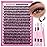 FANXITON DIY Lash Extension Kit 40D D Individual Lashes Lash Clusters Kit Cluster Lashes Lash Bond and Seal and Lash Tweezers for Lash Clusters Kit DIY at Home