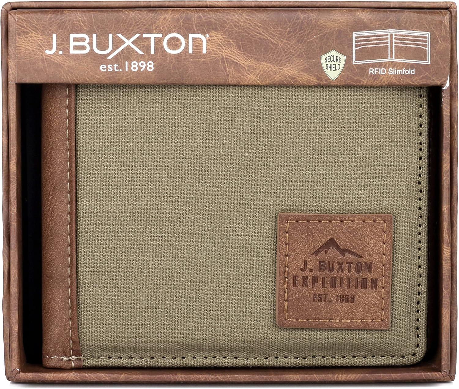 J. Buxton Expedition II Huntington Gear RFID Slimfold Olive