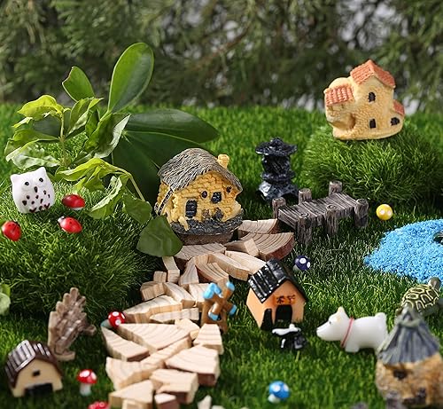 Miniatura 7 de Modacraft 172 accesorios de jardín de hadas en miniatura que incluyen 100 pines fijos kit de jardín de hadas figuras de animales de casa de hadas