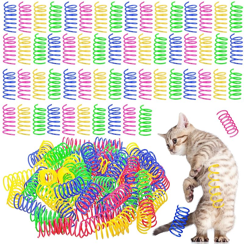 Brinquedo de Mola Espiral para Gatos Yunsailing, Plástico Colorido, 300 Unidades