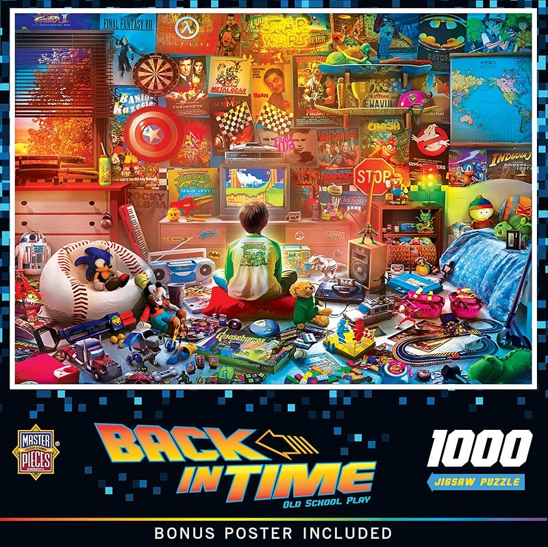 1000 Piece Jigsaw Puzzle for Adults - 90's Kid Dream Room Collage - 19.25"x26.75" - Nostalgic