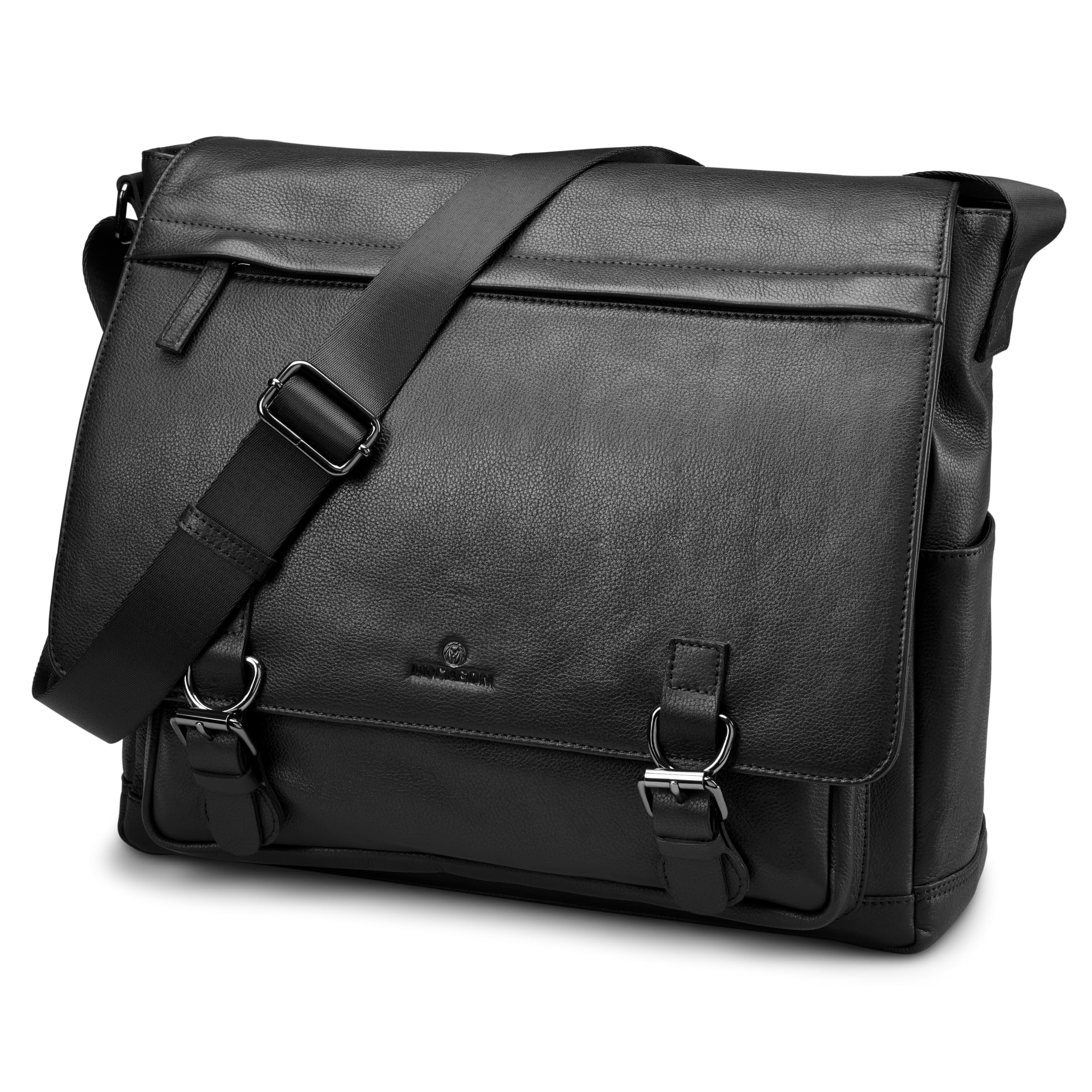Lucleon Trendhim | Borsa a tracolla in pelle nera | vera pelle | tracolla regolabile | scomparto imbottito | design danese