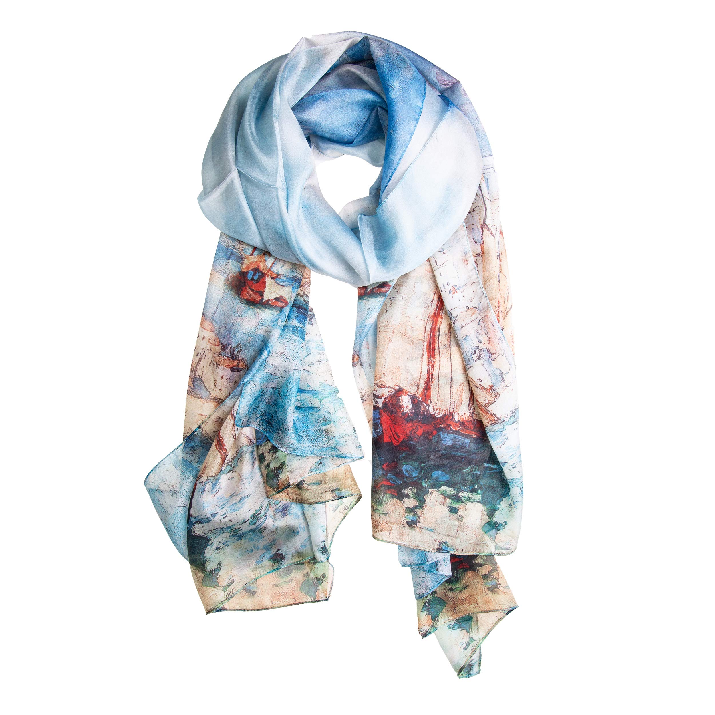 Tinitex - Sciarpa in chiffon blu marittimo, 180 x 110 cm, Blu, 180x110cm