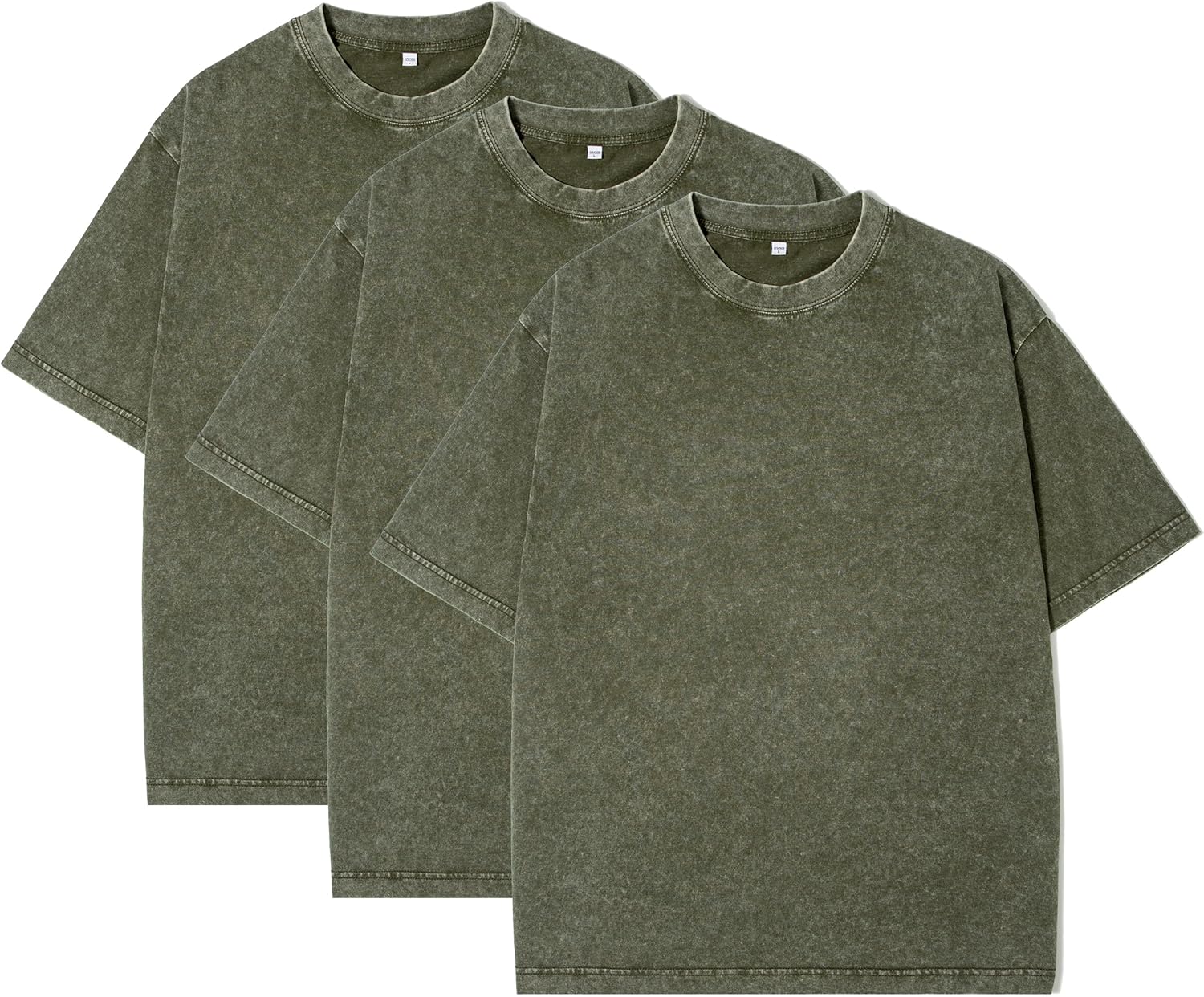 Eadali Men’s Oversized T-Shirts – Washed Cotton Loose Fit Tees, Drop Shoulder Crew Neck, Vintage Baggy Style Streetwear Tops