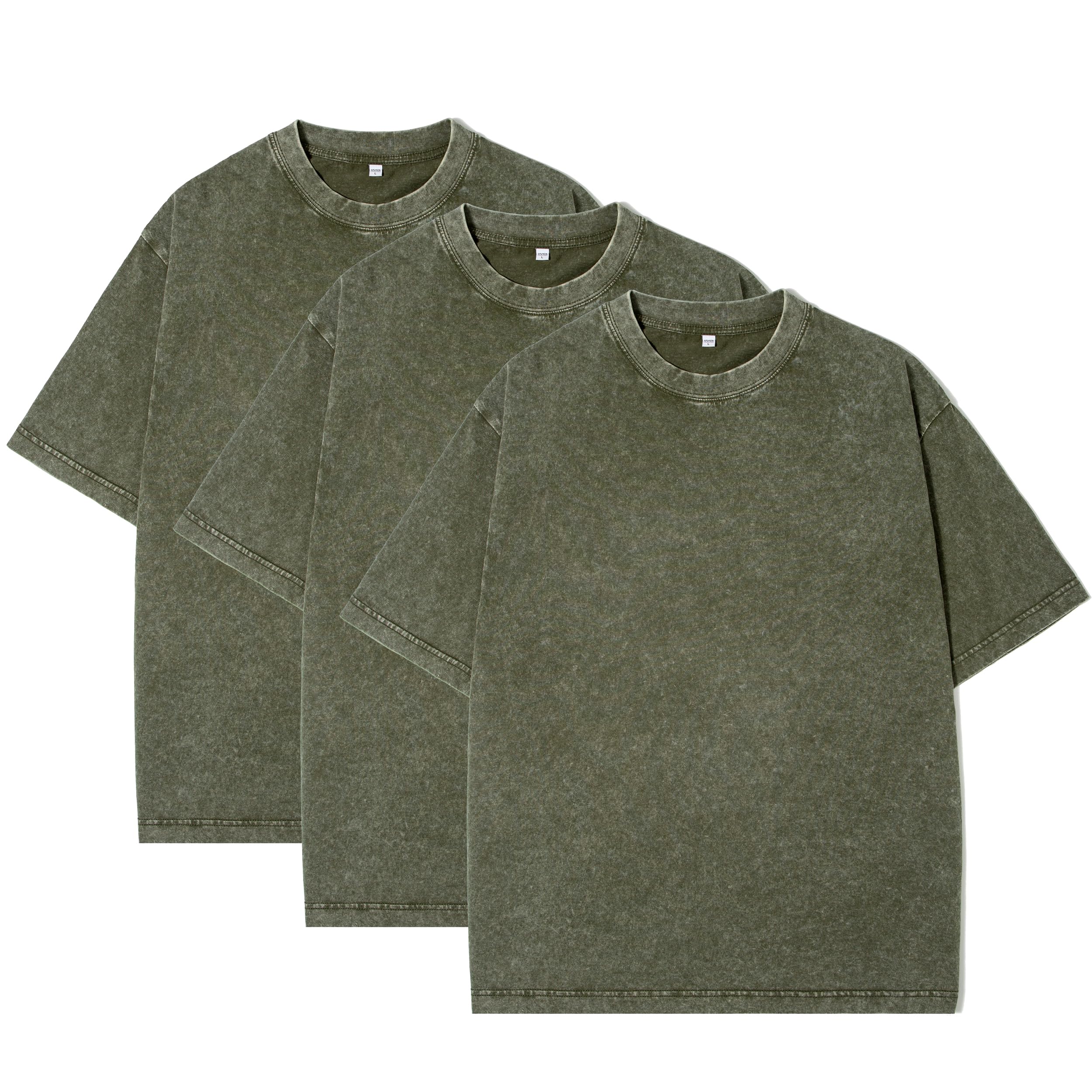 Eadali Men’s Oversized T-Shirts – Washed Cotton Loose Fit Tees, Drop Shoulder Crew Neck, Vintage Baggy Style Streetwear Tops