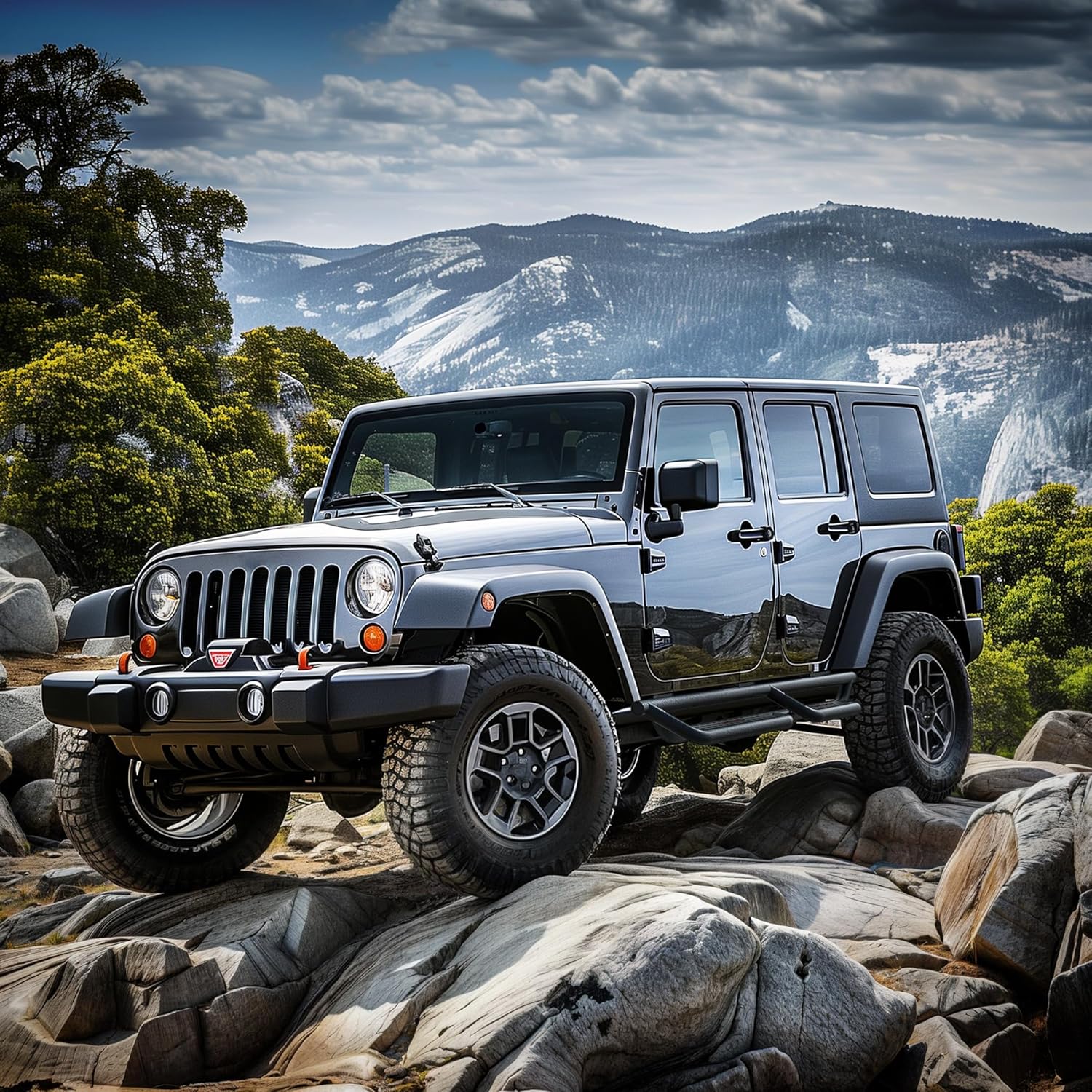 AUTOSAVER88 Running Boards Compatible with 2007-2018 Wrangler JK Unlimited JKU 4 Door, Drop Side Steps Rails, Black Nerf Bar