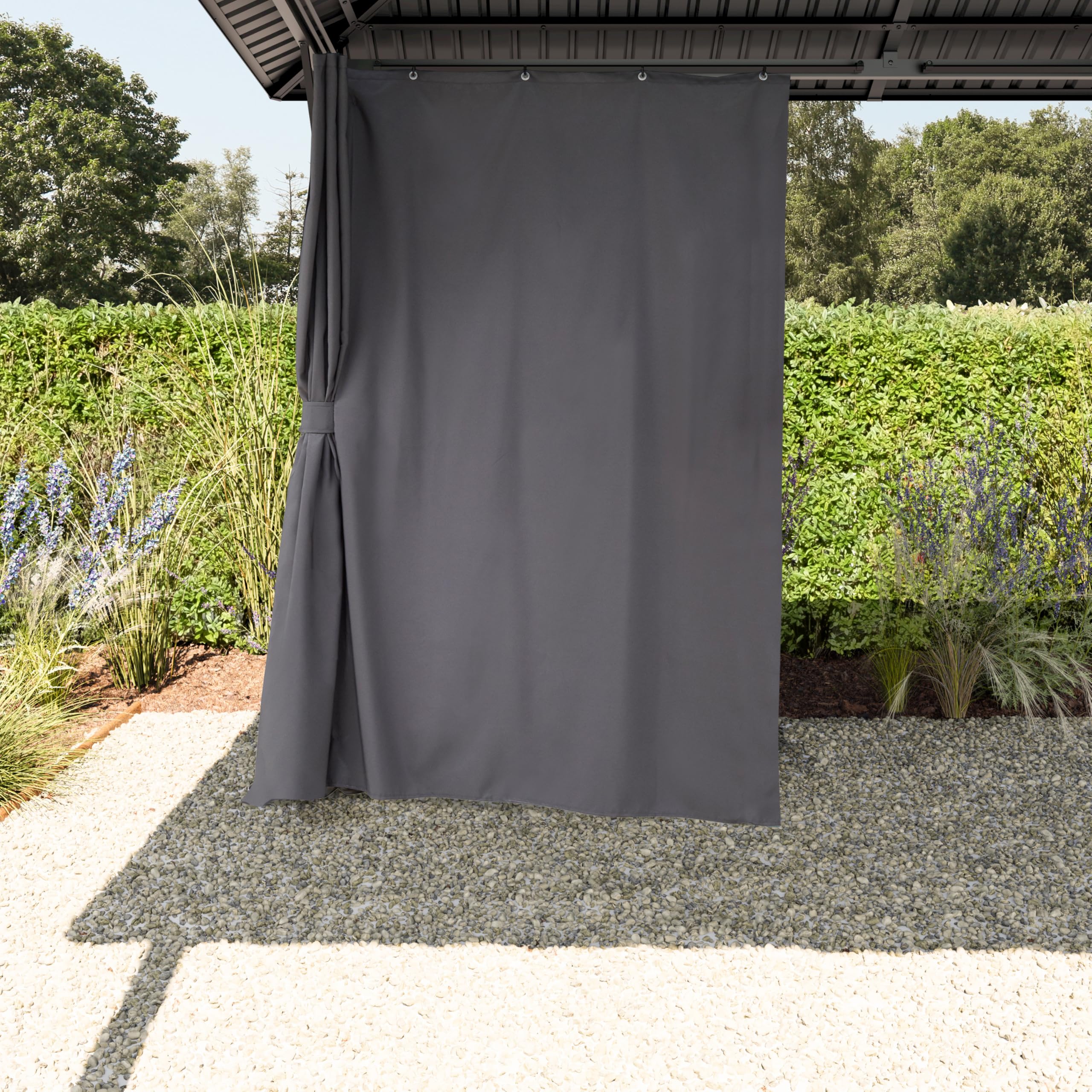 TOOLPORT Gazebo da Giardino 3x3 m Tetto Hardtop in Acciaio con Teli Laterali e Zanzariere in Grigio