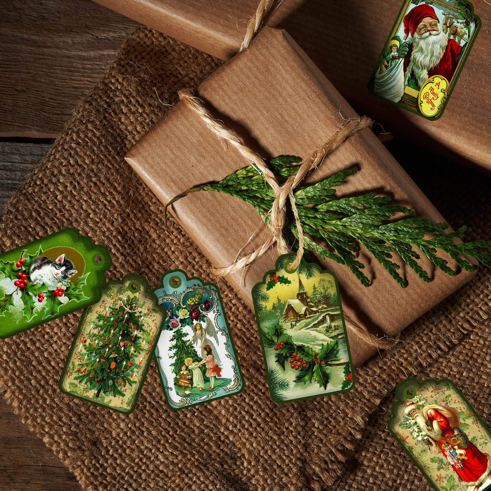 Amazon.com: 100Pcs Christmas Wrapping Paper Vintage Gift