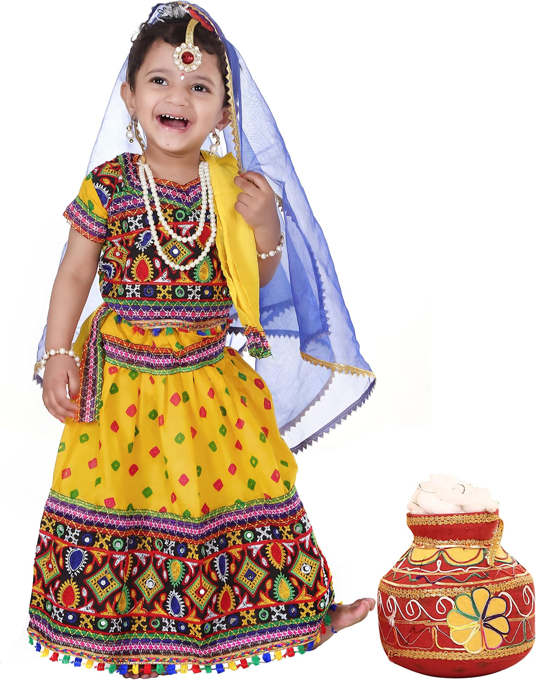 Raj Fancy DressesRadha and Krishna Brocade Fabric Janmashtami Mythological Character Costume