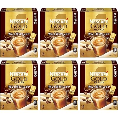 【 スティックコーヒー 大容量 】ネスカフェ ゴールドブレンド コク深め 18本×6箱,カフェラテ,カフェオレ,個包装