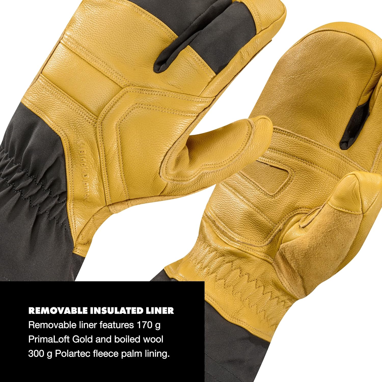 BLACK DIAMOND Men's Guide Finger Gloves Waterproof Gore-TEX Cold Weather Gloves for Ski, Snowboarding, Mountaineering