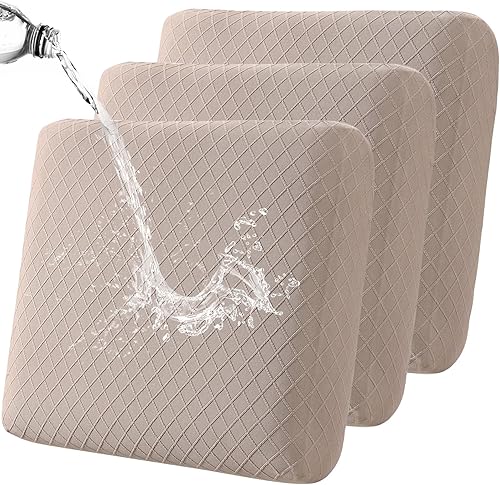 Miniatura 53 de Fuloon Fundas de cojín impermeables para sofá, fundas elásticas para cojín de asiento de sofá, protector de muebles sólido lavable, adecuado para