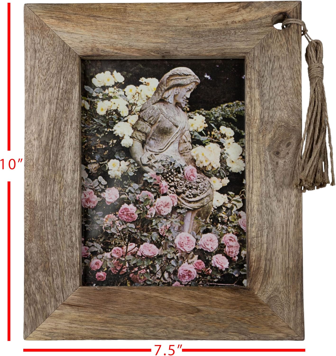 Foreside Home and Garden Tasseled 5X7 Wood Photo Frame - Foreside Home & Garden