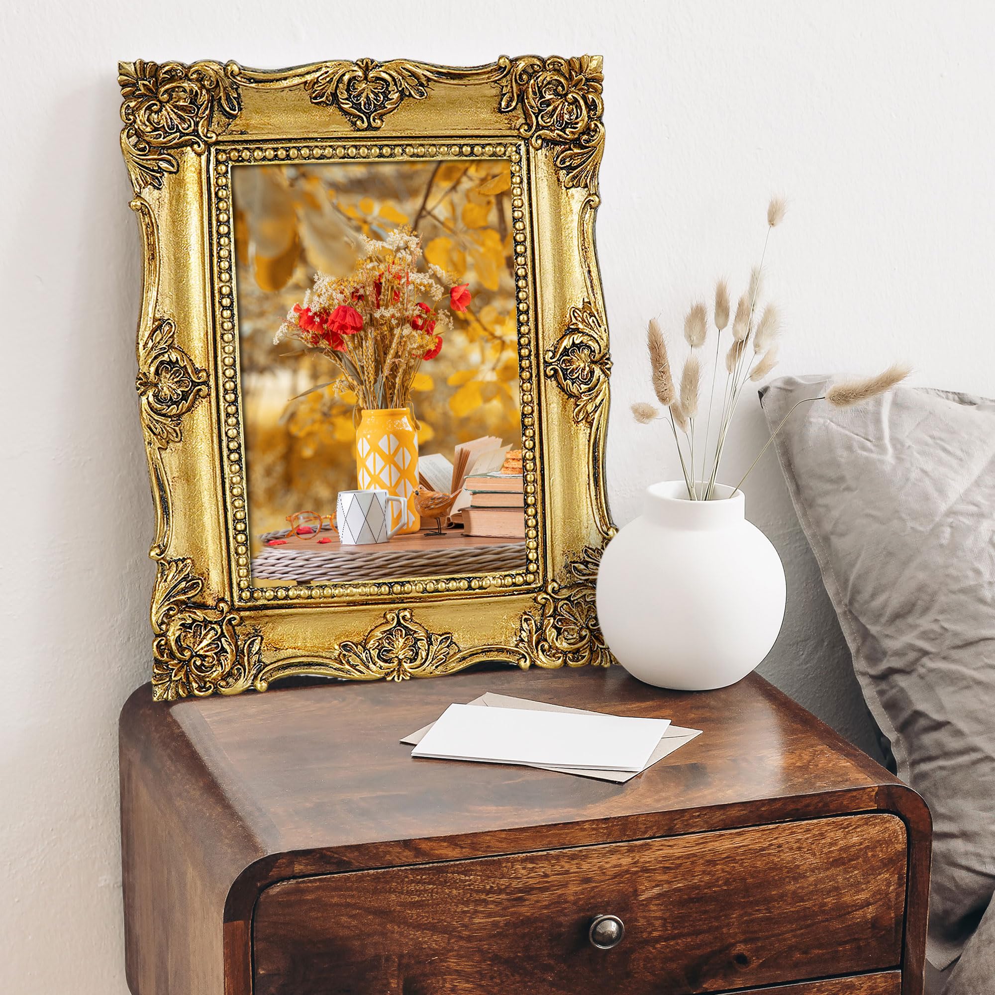 Snapklik.com : Hiwhy Picture Frame 57 Inch Photo, Golden Ornate ...