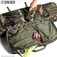 Vista 3 de Savior Equipment American Classic - Bolsa táctica doble para armas largas, estuche de transporte para pistola con correa de mochila, compartimento