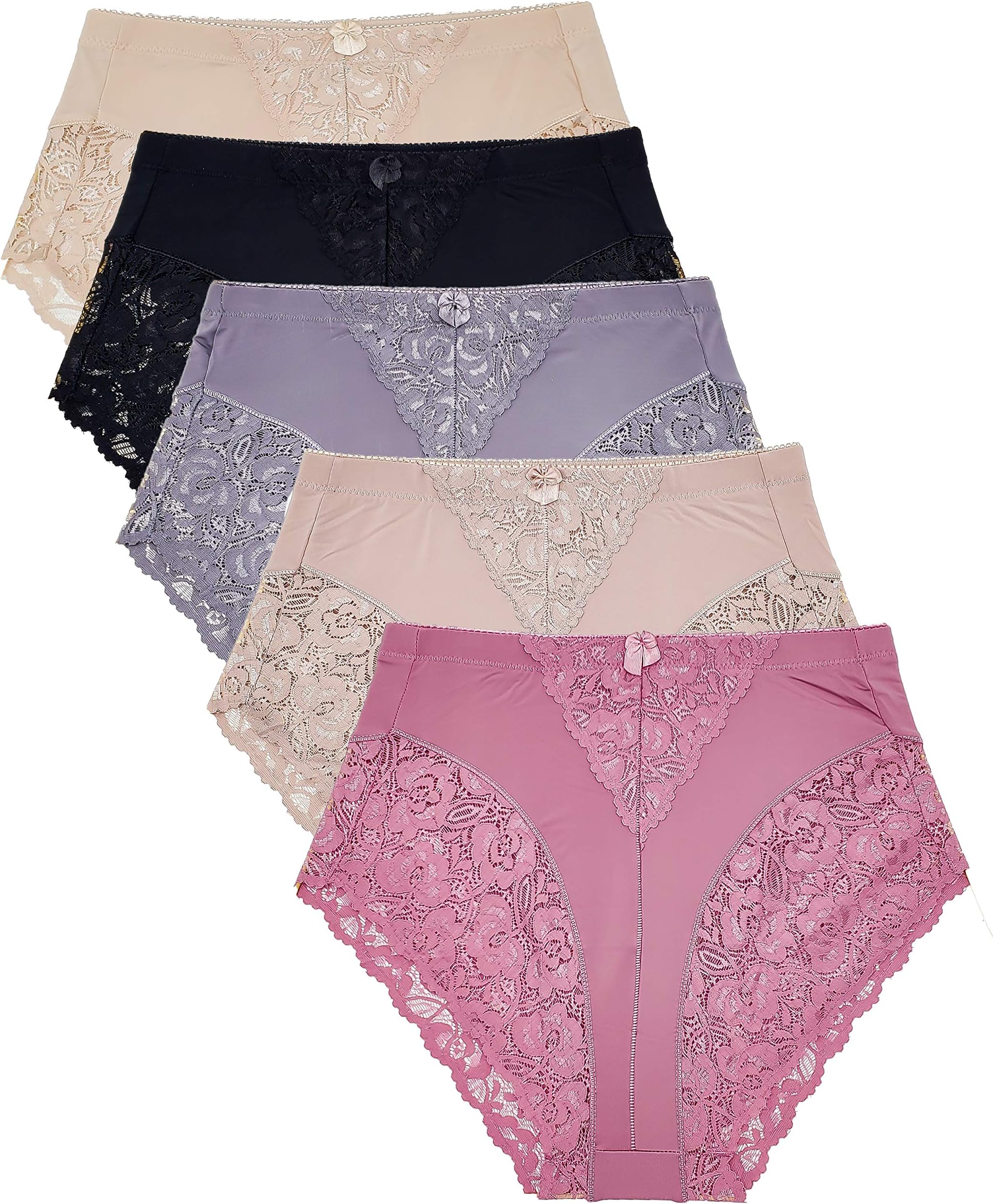 5 Pack Plus Size Underwear Women Light Control Briefs Panties