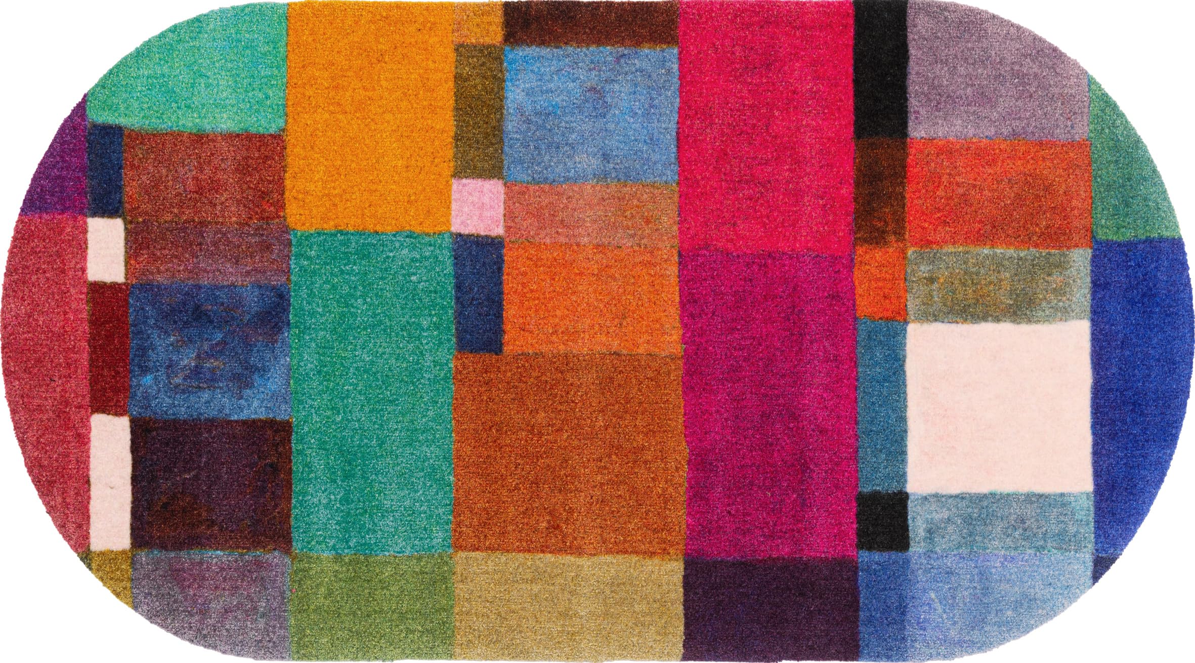 wash+dry Paillasson, Decor Mosaique 50x90cm, intérieur, lavalble, sans Bordure, Multicolore