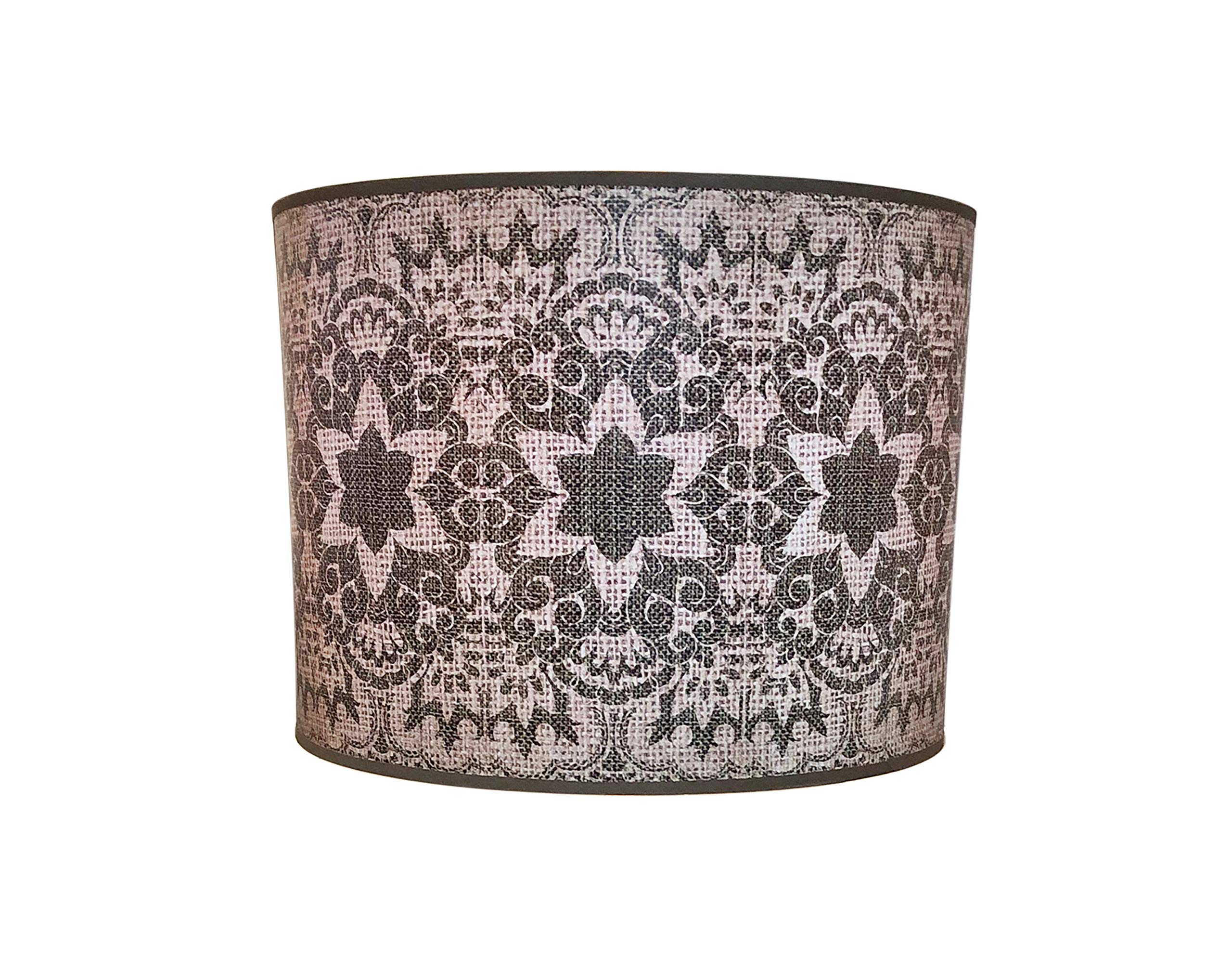 Royal Designs, Inc. Trendy Decorative Handmade Drum Shade, Made in USA, 10in, HBC-8068-10, Desert Flower