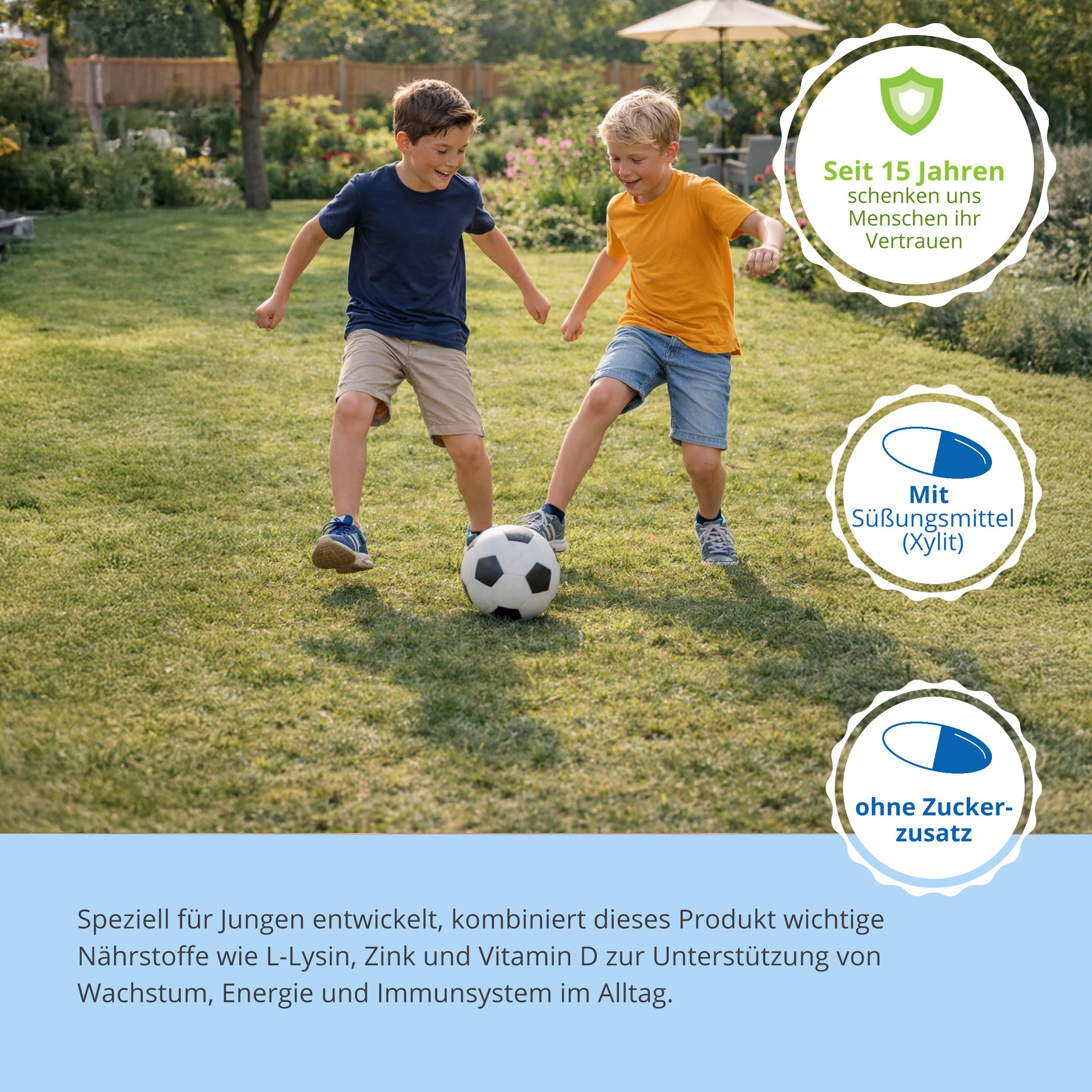 Purmeo L-Lysin & Ig-S+ Komplex Jungen | Nahrungsergänzung für Kinder & Jugendliche