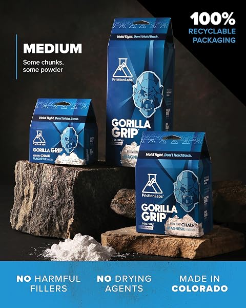 Friction Labs Craie de Sport de qualité supérieure pour l'escalade, l'haltérophilie, la Gymnastique, Le Tennis et Plus Encore - Prise en Main Durable, Peau Plus Saine, Meilleure Performance Globale - 2