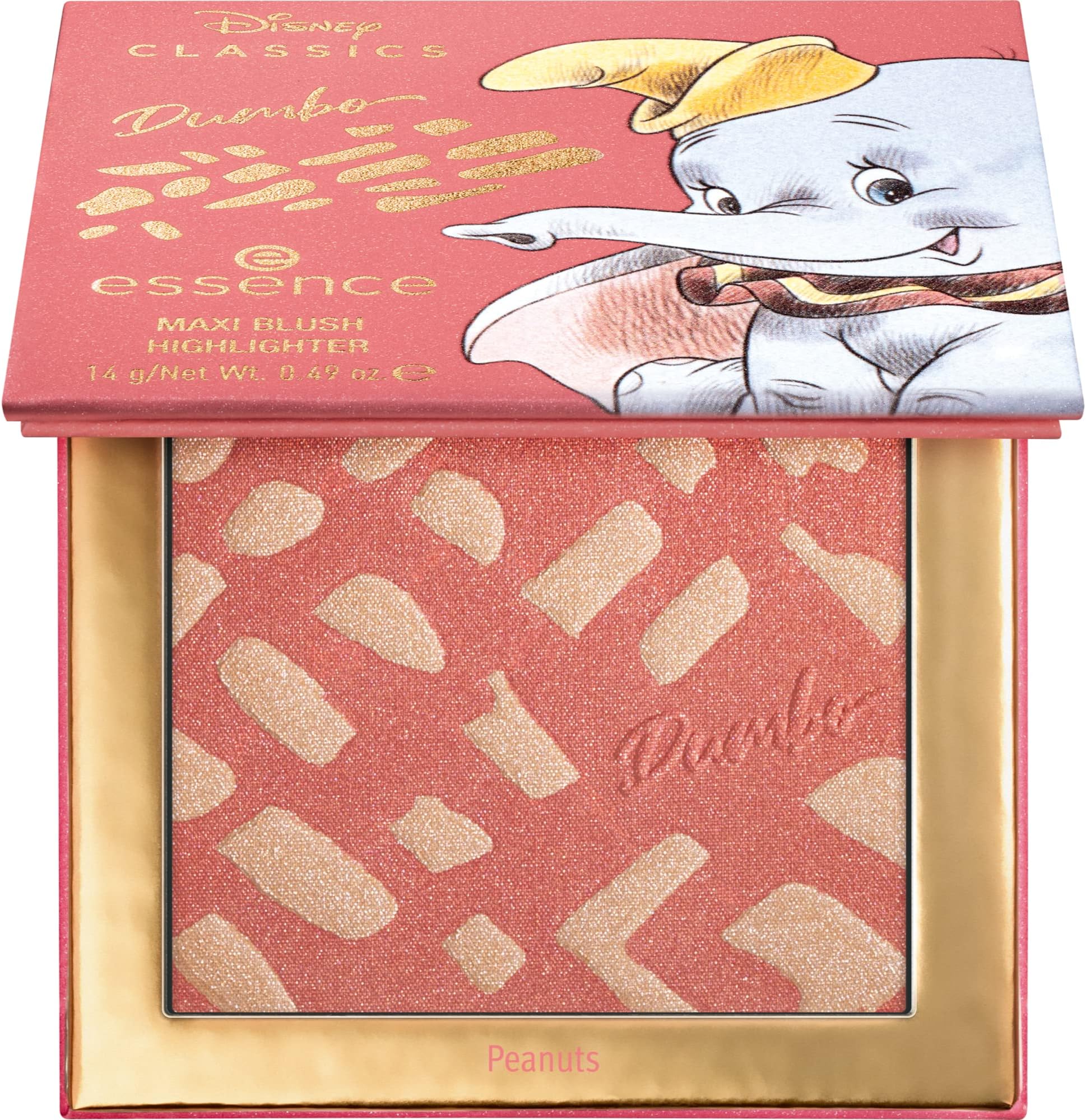 essence cosmetics Disney Classics Dumbo Maxi Blush Highlighter, No. 02 Peanuts, Multicoloured, 2 Colours, Instant Result, Shimmering 14g, 1er Pack