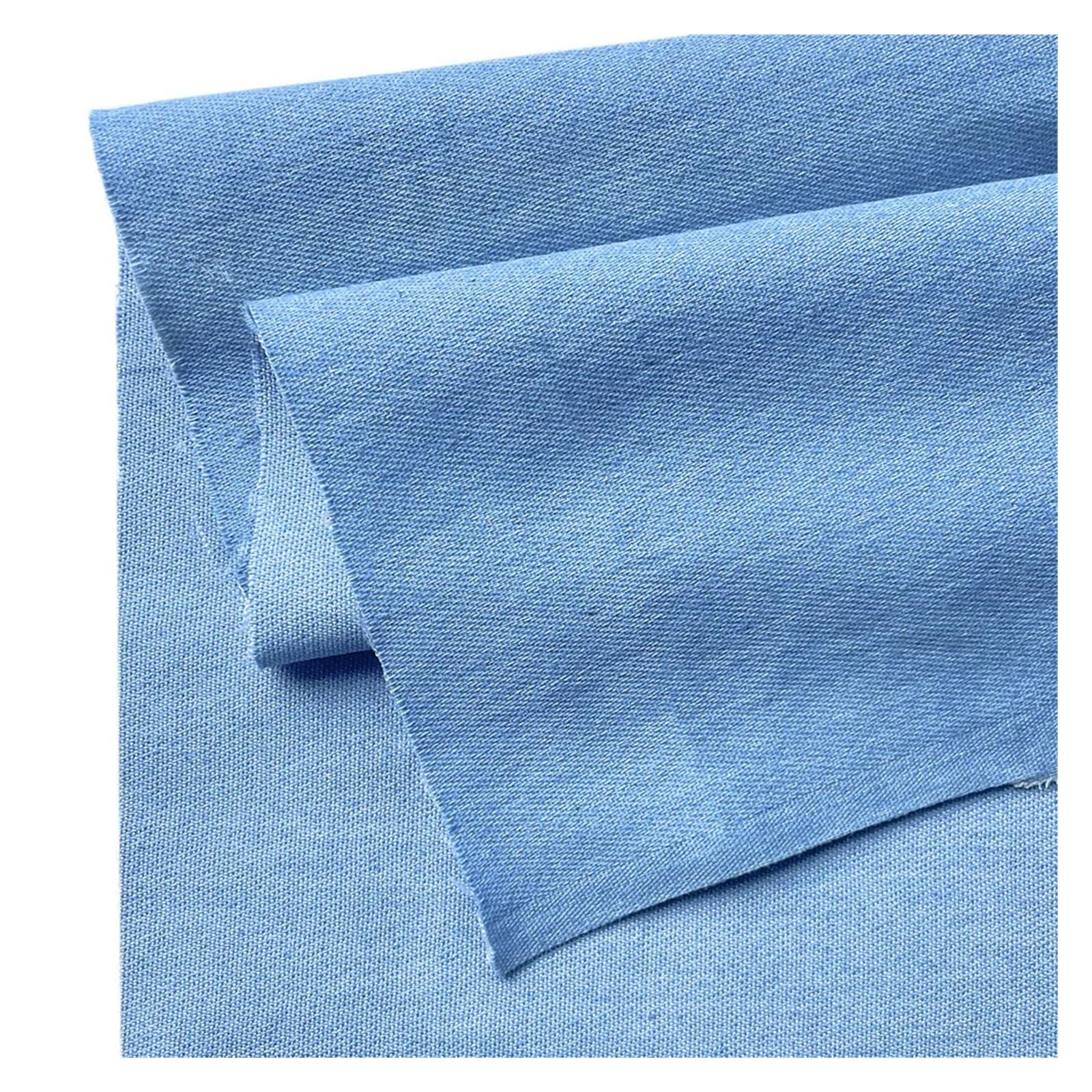 145cm Stretch Denim Fabric Blue Washed Micro Elastic for Shirt Apparel Bags Cushion Quilting Sewing Supplies(Light Blue,45x145CM)