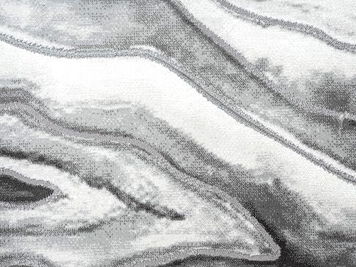 Miniatura 7 de Abani Alfombra abstracta de ágata gris de 4 x 6 pies, contemporánea, no se desprende, moderna alfombra gris para dormitorio