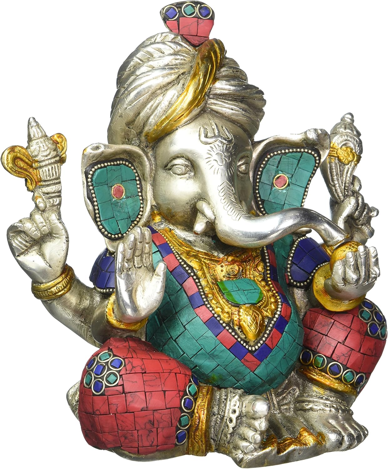 Amazon Com Safa Ganesh Statue Hindu God Figurine Brass Sculpture Ganesha Idol Home Decor Gift Home Kitchen