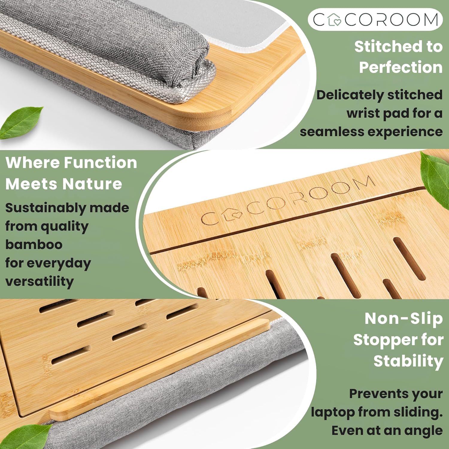 Lap Desk for Laptop – Bed Desk Tray Table with Cushion, 5 Angles, Phone & Tablet Holder, Mouse Pad & Ventilation – Laptop Stand, Lap Table, Couch Desk for 15”-17” Laptops (Gray)