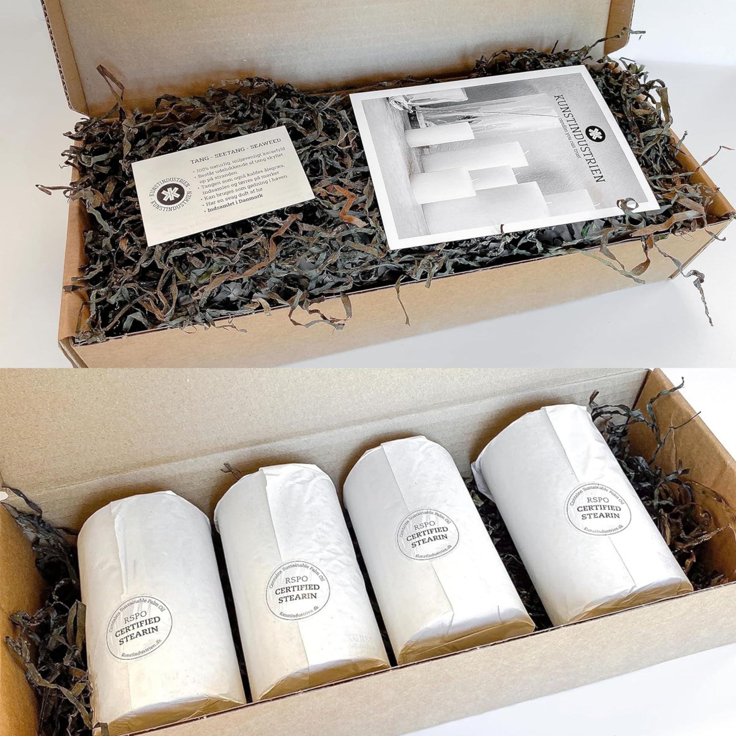 Kunstindustrien Candele Per Altare In Cera, 4 Pezzi 7x12 Cm - Fatte A Mano In Danimarca, Certificazione RSPO, 70 Ore Di Combustione - Perfette Per Hygge E Atmosfera Calda