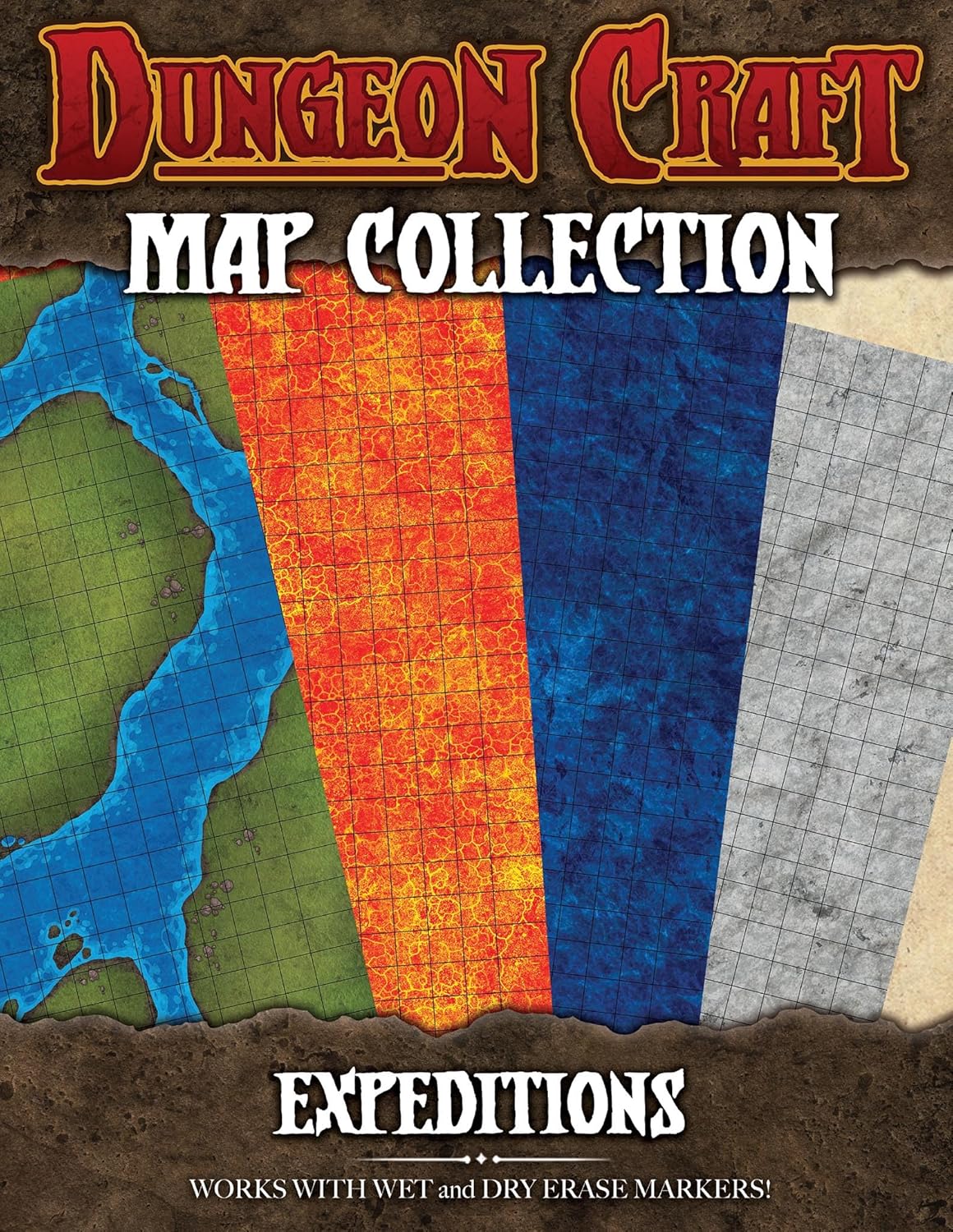 Dungeon Craft RPG & DND Starter Set – Maps Essentials Kit Folded – Set of 4 – Expedition